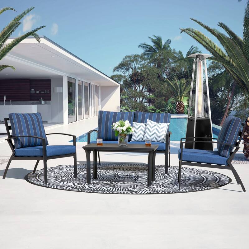 Outdoor 48,000 BTU Pyramid Propane Gas Patio Heater with Wheels