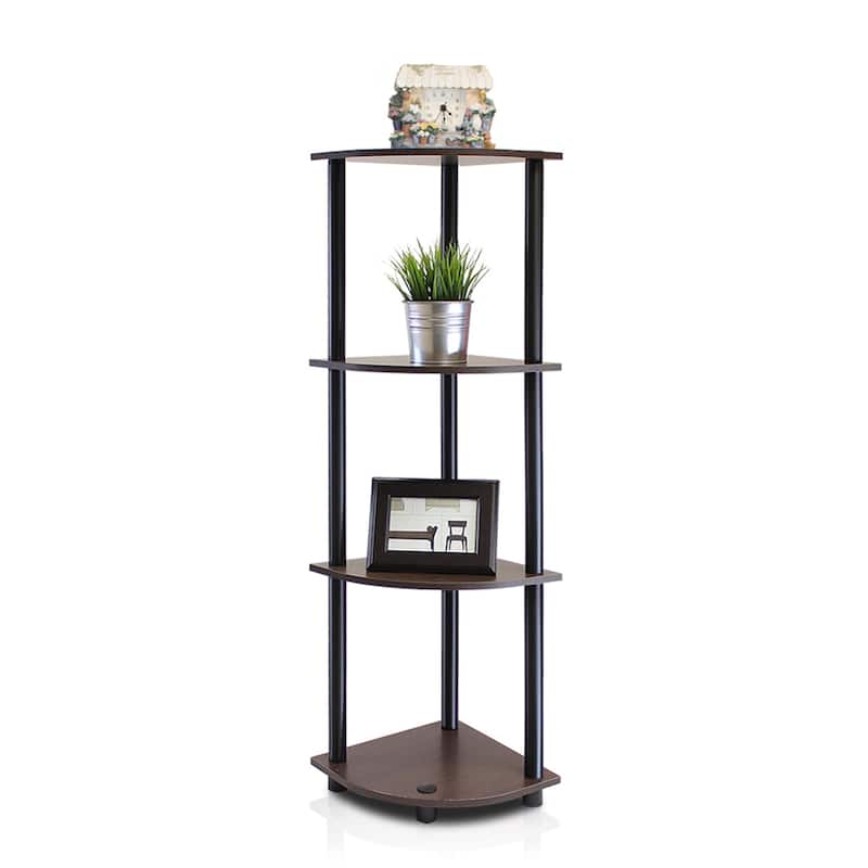 4 Tiers Wood Household Shelving Unit in Dark Brown/Black (11.6 in. W x 43.5 in. H x 11.6 in. D)