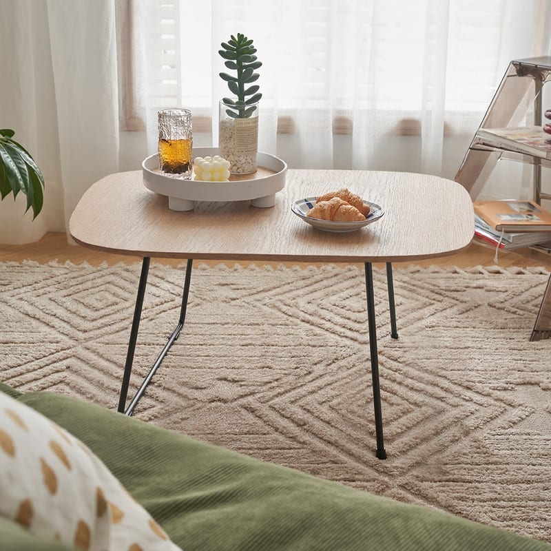Modern Coffee Table - Minimalist Oak Veneer Centerpiece for Living Room & Small Spaces