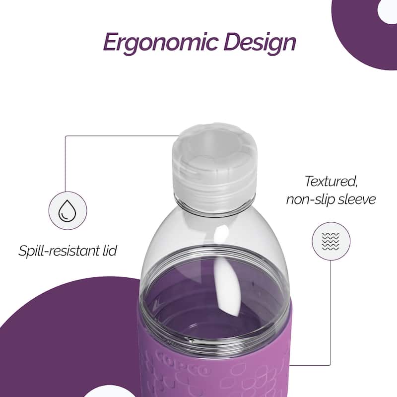 Copco Hydra Reusable Tritan Water Bottle with Spill Resistant Lid