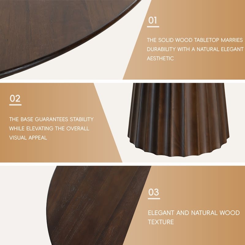 5-Piece Modern Round Dining Table Set with Upholstered Chairs Pedestal Base