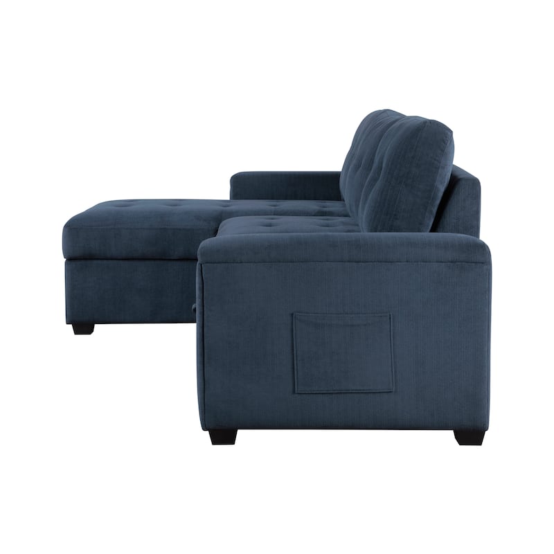 Scarlett Textured Fabric Sectional Sofa with Reversible Chaise