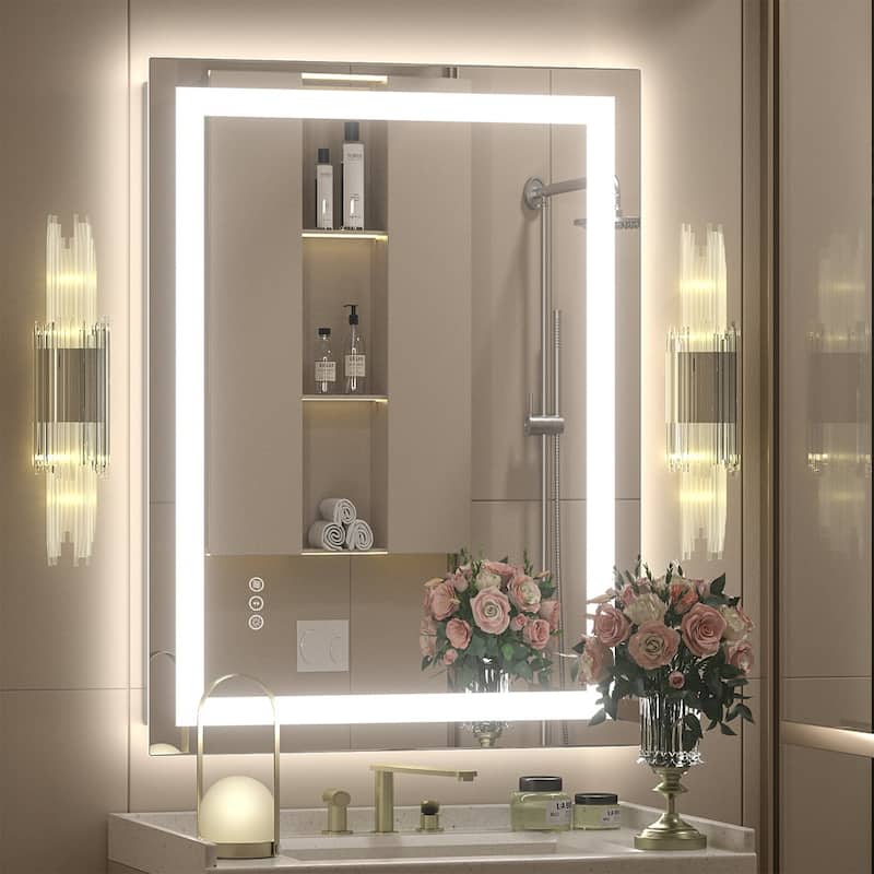 KIOTEE Super Bright Anti-fog LED Bathroom Mirror with Backlit and Front Lighting 3-Year Warranty
