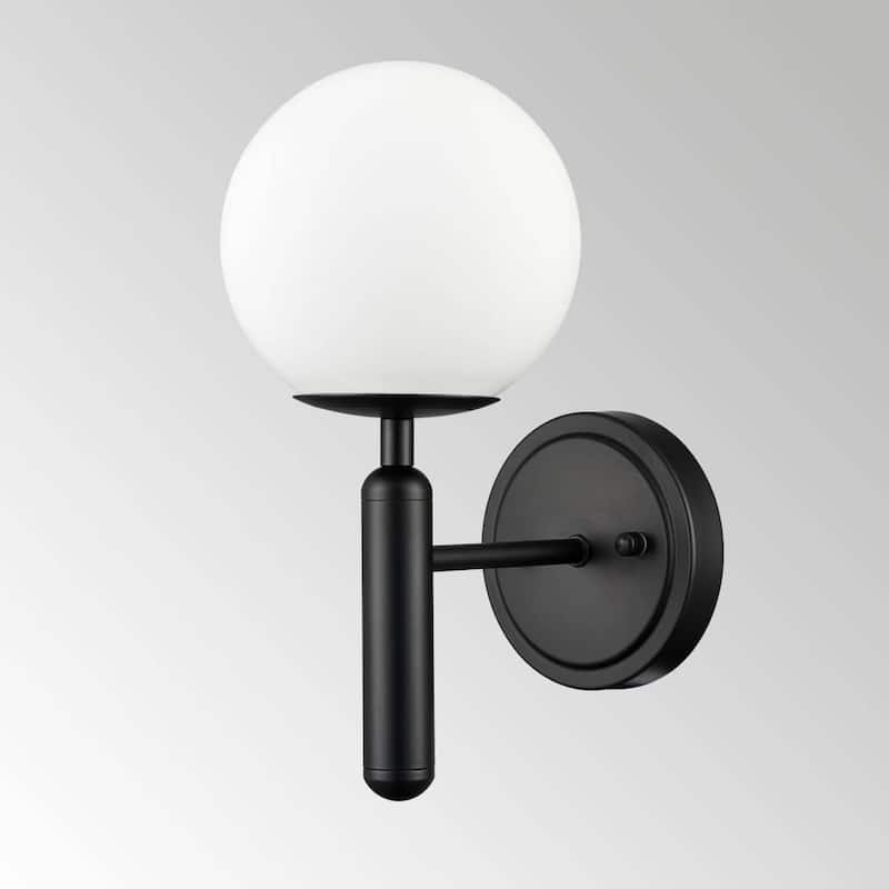 Sora Mid-Century Modern Wall Sconces With Opal Globe Shade Set of 2