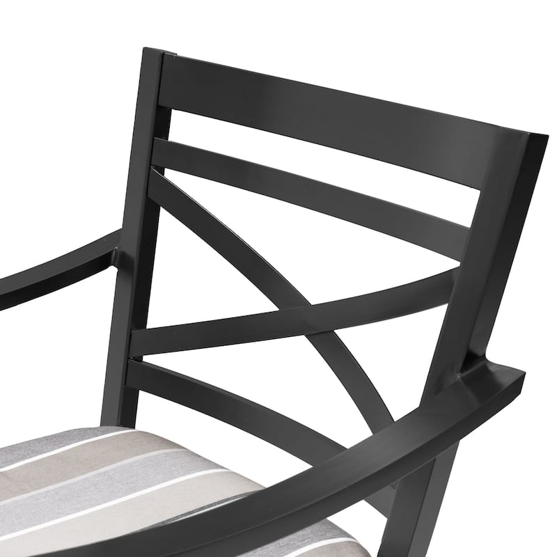 Pellebant Patio Outdoor Aluminum Swivel Bar Stools with Sunbrella Cushion - 21.7 in W x 16.5 in D x 46 in H