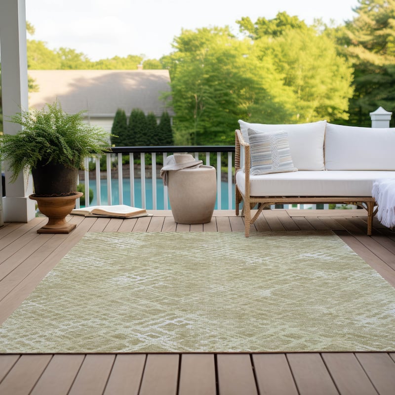 Machine Washable Indoor/ Outdoor Chantille Vintage Trellis Rug