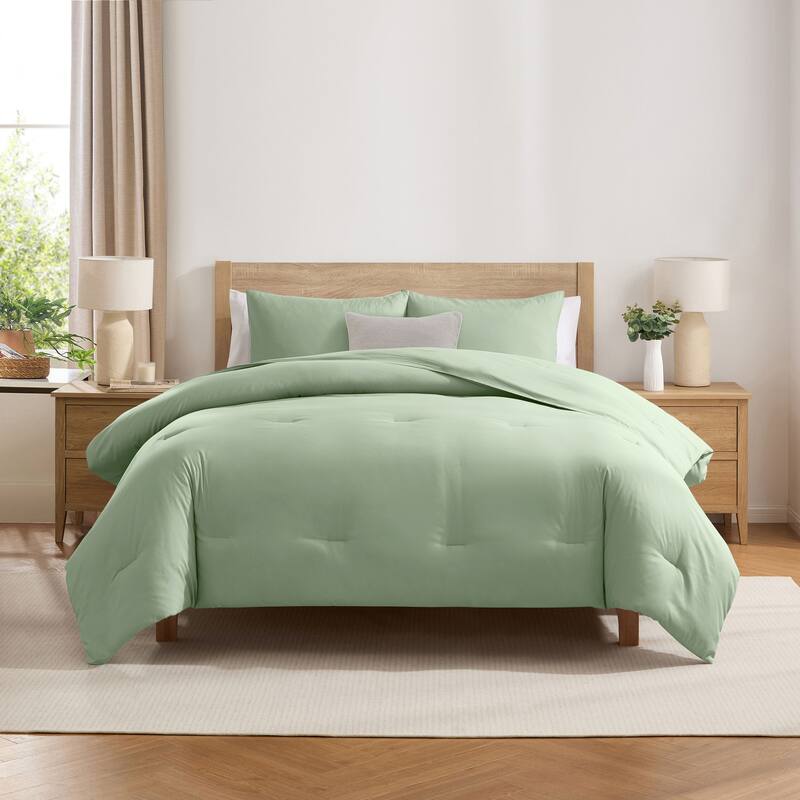 Empyrean Modern Reversible Comforter - Sage Green - King