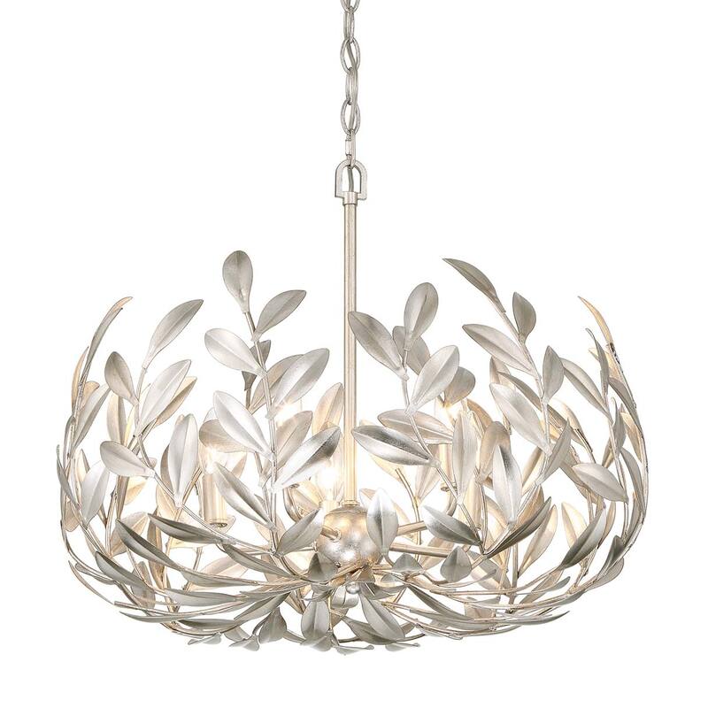 Crystorama Lighting Group 566 Broche 5 Light 23" Wide Taper Candle - Antique Silver