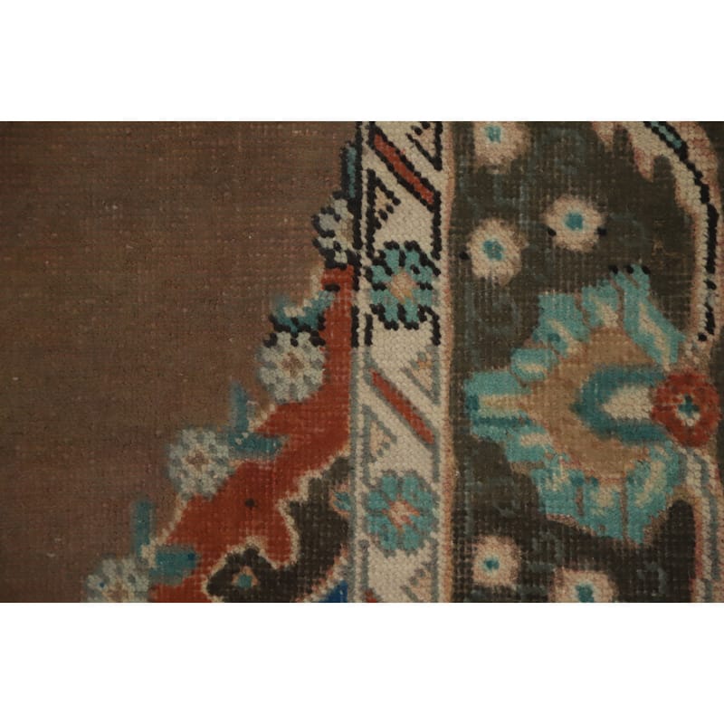 Hand Knotted Oriental 100% Wool Carpet Traditional Medallion Brown Tabriz Area Rug - 5' 11'' X 4' 10''