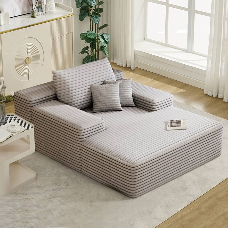 Nebula Oversized Upholstered Sofa Bed, Upholstered Sleeper Cloud Sofas Couches for Cozy Reading and Relaxation - Grey