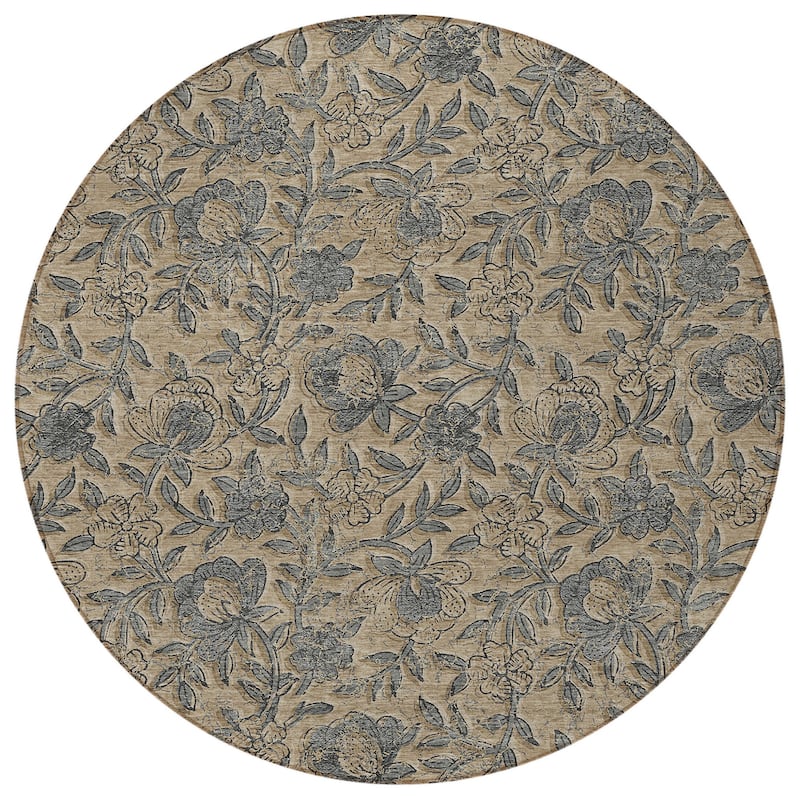 HomeRoots Floral Transitional Rectangle Outdoor Rug