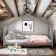 preview thumbnail 17 of 21, Twin Size House Bed Wood Bed Kids Bed with Playhouse Design Grey