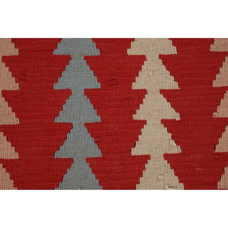 Kilim Shiraz Persian Vintage Runner Rug Flatweave Wool Carpet - 2'10"x 11'3"