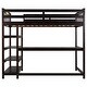 preview thumbnail 10 of 14, Twin Size Loft Bed with Storage Shelves and Under-bed Desk, Black