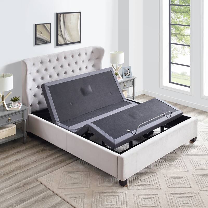 Adjustable Bed Frame Massaging Zero Gravity Adjustable Bed Base with 3 Speed Head & Foot Massage, Remote & 2 USB Ports