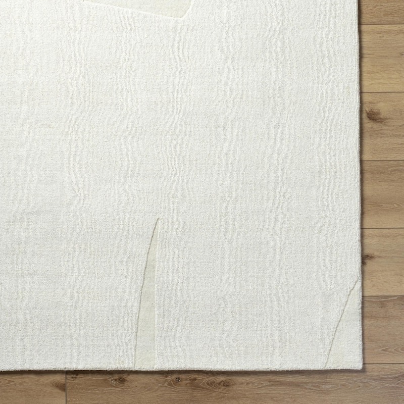 Joaquin Casual Solid Color Wool Area Rug