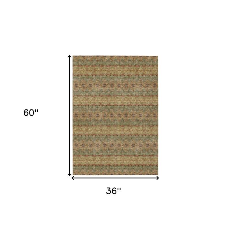 HomeRoots Floral Medallion Transitional Rectangle Outdoor Rug