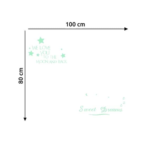 dimension image slide 1 of 2, Walplus Glow In The Dark Wall Stickers Letters Stars Sweet Dreams