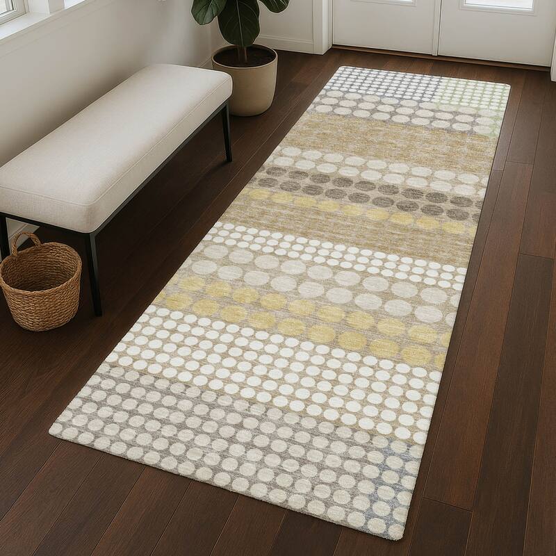 Machine Washable Indoor/ Outdoor Casual Dotty Chantille Rug