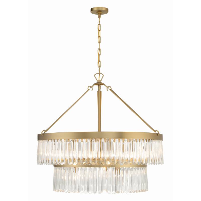 Emory 9 Light Modern Gold Chandelier - 32"W x 30.25"H x 32"D