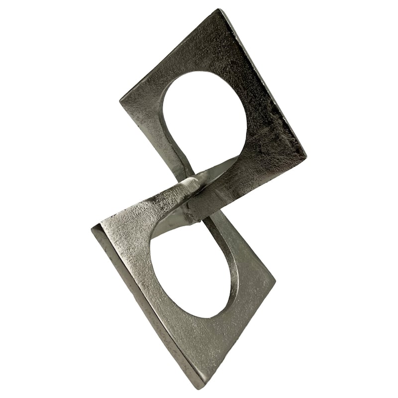 Decorative Handmade Aluminum 8.5 inch Square Sculpture - 6 x 7 x 8.5 in