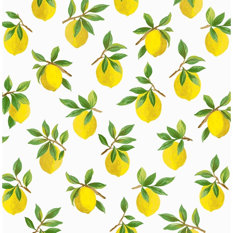 Daisy Bennett Designs Lemoncello Peel and Stick Wallpaper - 20.5 in. W x 18 ft. L - White