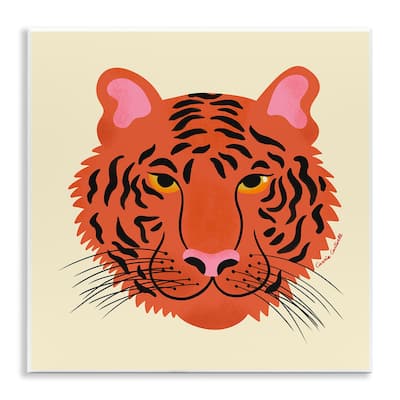 Stupell Modern Wild Tiger Face Wall Plaque Art Design By Carrie Cantwell
