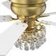 preview thumbnail 15 of 14, 48-inch Modern Brass Crystal Low Profile Chandelier Ceiling Fan with Light and Remote Control - 48" W x 15.1" H