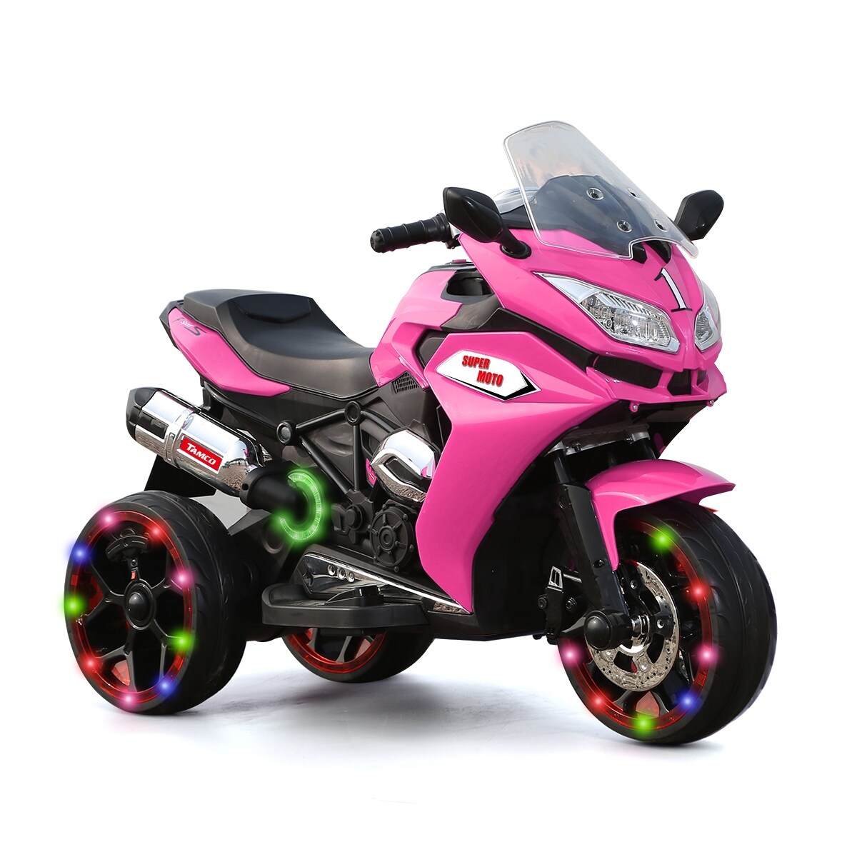 Pink 12V Kids Motorcycle Ride on 3 Wheel Motorcycle Children s Rechargeable Ride on Bike Bed Bath Beyond 40812587