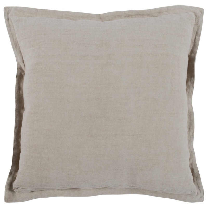 Amy Linen 22-inch Square Throw Pillow, by Kosas Home - Natural Beige