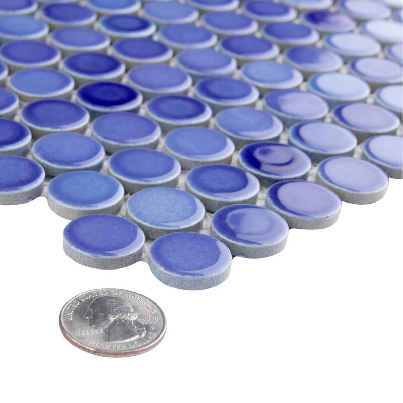 Merola Tile Hudson Penny Round Niagara 11-7/8" x 12-5/8" Porcelain Floor and Wall Tile