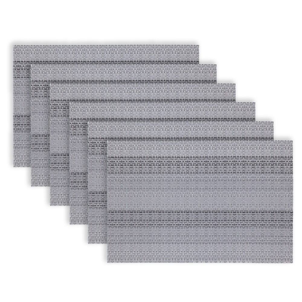 Dainty Home Yorkshire Vinyl Reversible Rectangular Placemat Set Of 6 - 12" x 18"