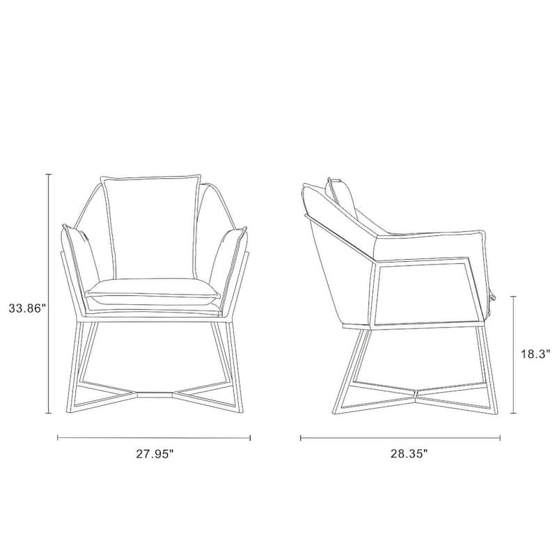 Origami Velvet Accent Chair
