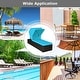 preview thumbnail 5 of 8, Gymax Rattan Patio Chaise Lounge Chair W/ Adjustable Canopy Turquoise