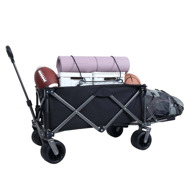Collapsible Folding Wagon with Big Wheels - N/A