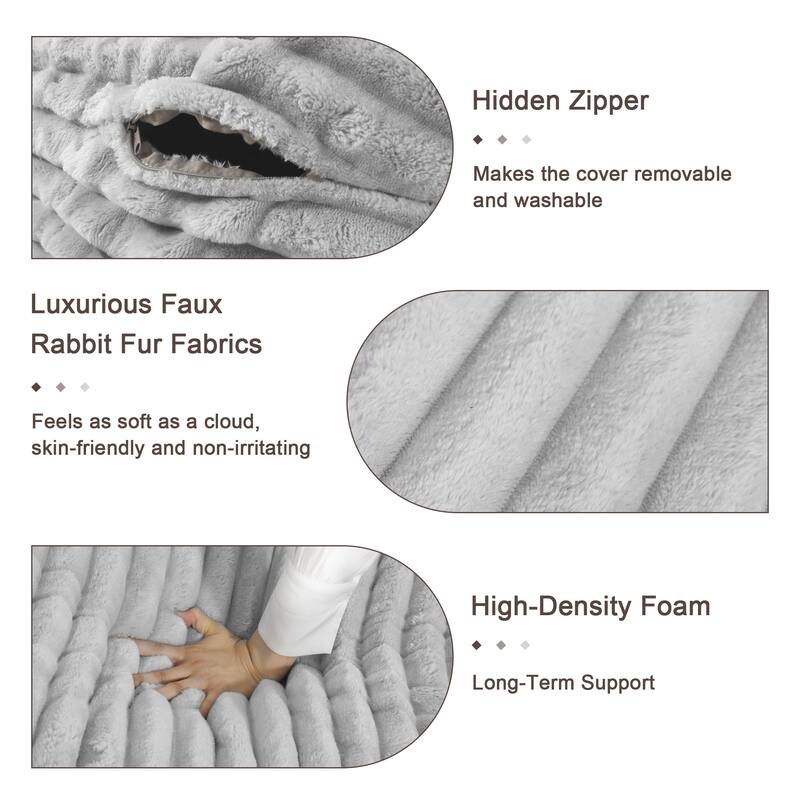 UIXE Modern Plush Faux Fur Bean Bag Chair