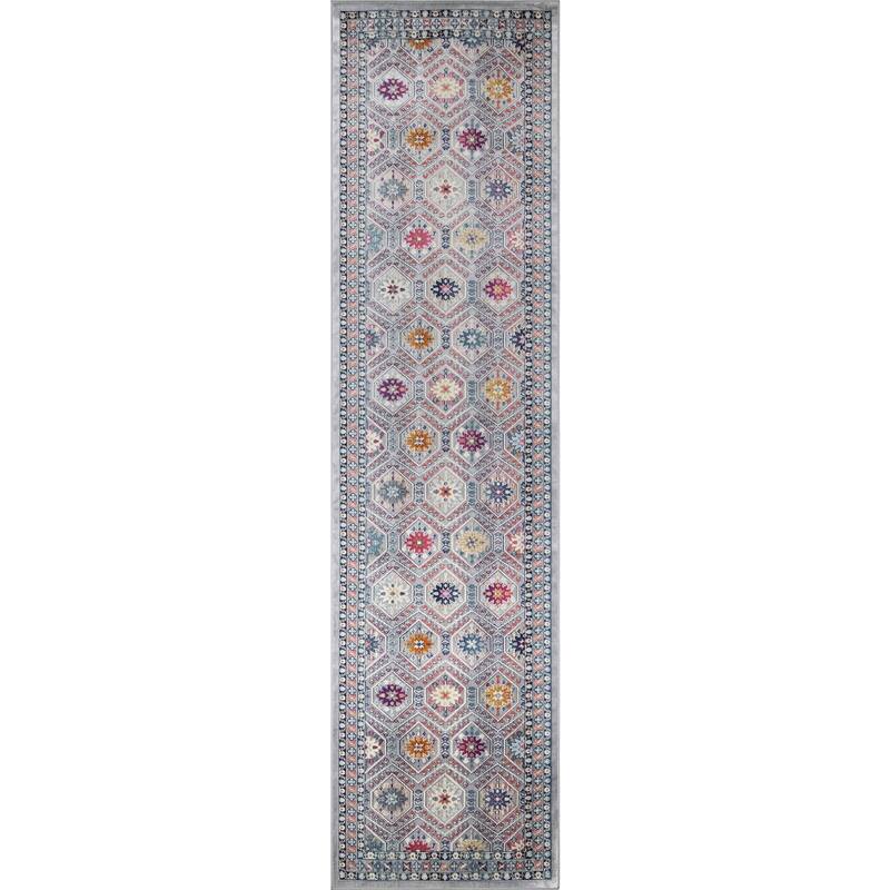 Noori Rug Westfield High-low Nicki Rug - 3'2" x 12'2" - Silver/Pink