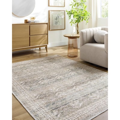 Livabliss Amelie Traditional Border Indoor/Outdoor Area Rug