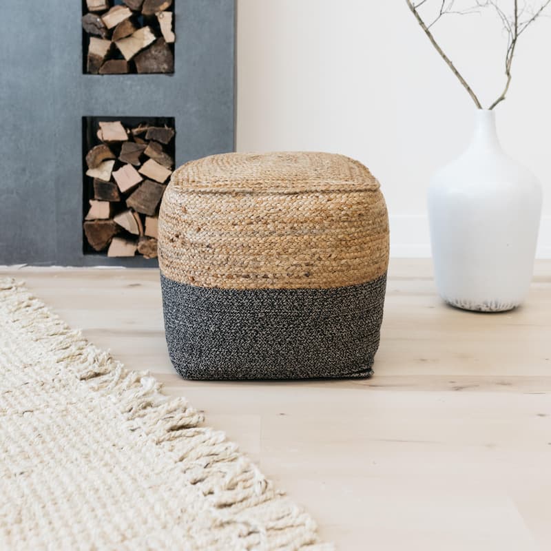 Signature Design by Ashley Sweed Valley Natural/Black Pouf