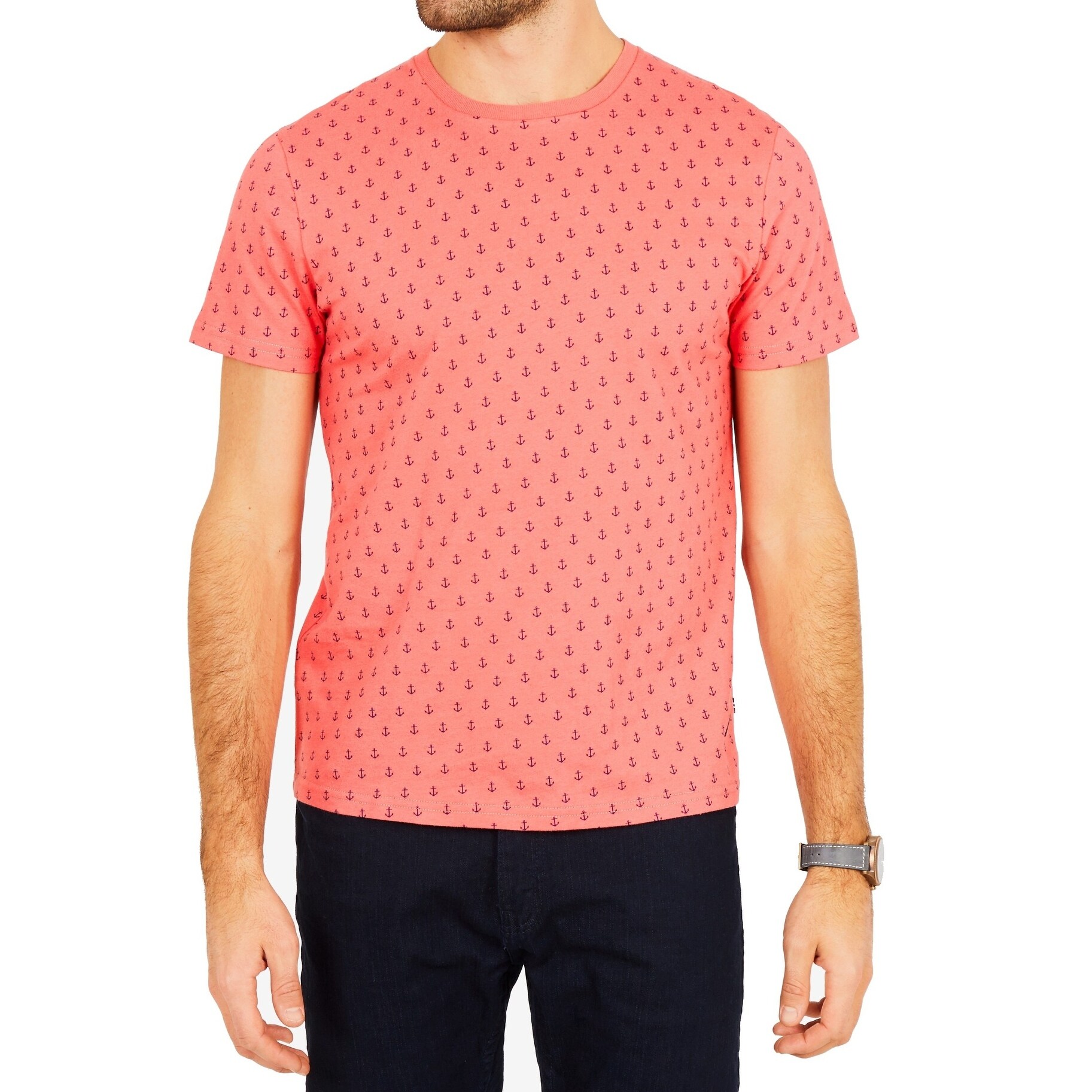 Shop Nautica Pink Blue Mens Size Xl Anchor Graphic Print Tee T