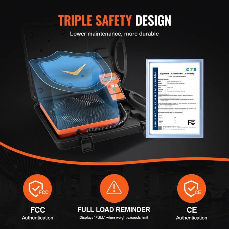 Refrigerant Scale with Wired Remote Control Case and Dry Battery