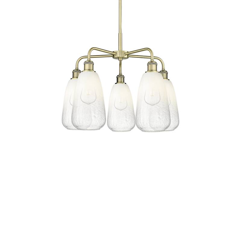 Innovations Lighting 516-5CR-19-25 Brookhaven Almond Chandelier - Antique Brass / Opal