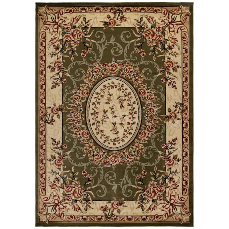 SAFAVIEH Lyndhurst Nannette Traditional Oriental Medallion Rug - 10' x 14' - Sage/Ivory