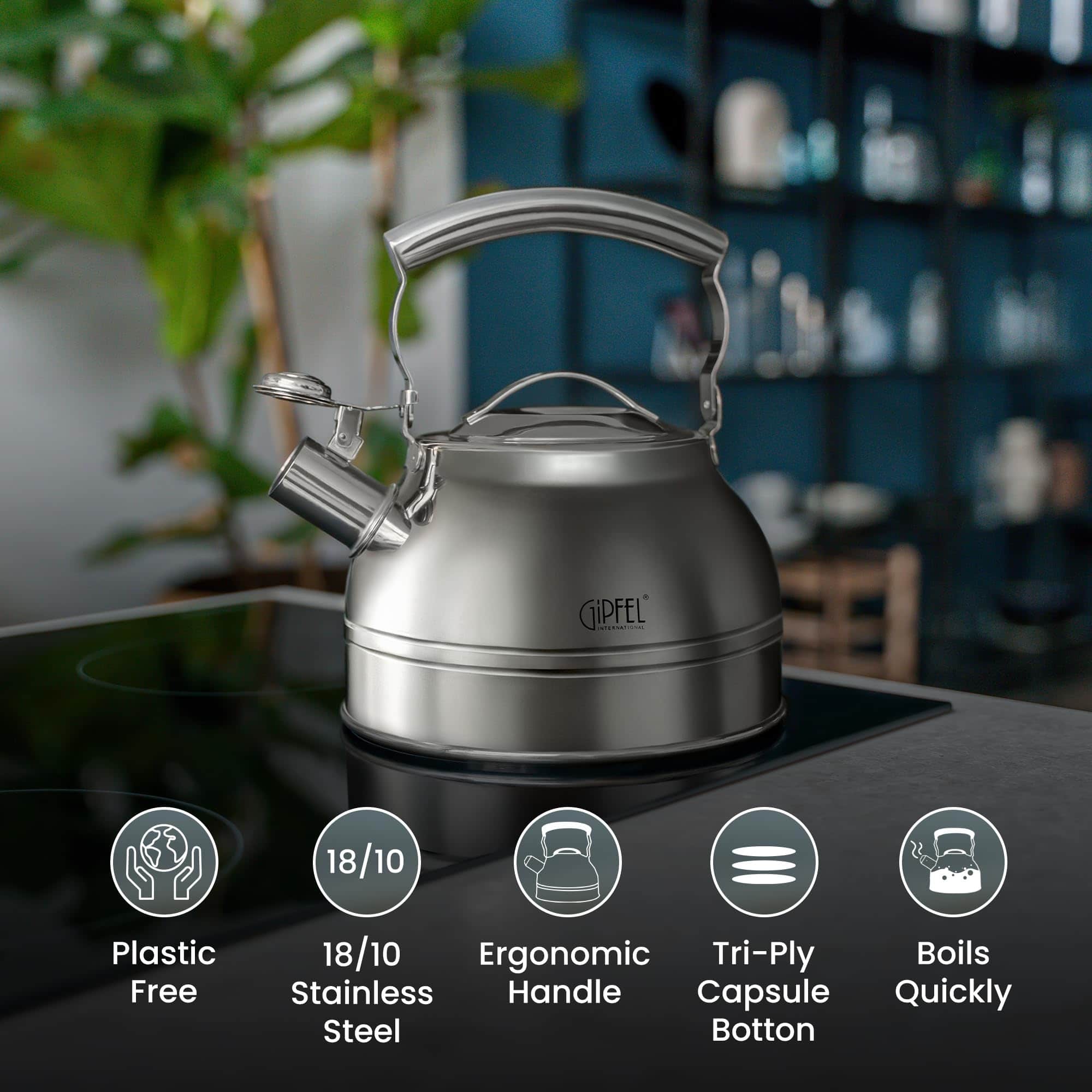 Whistling Tea Kettle Stovetop Food Grade Stainless Steel Teapot for