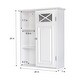 preview thumbnail 4 of 4, Teamson Home Dawson Removable Wooden Wall Cabinet with Cross Molding, White