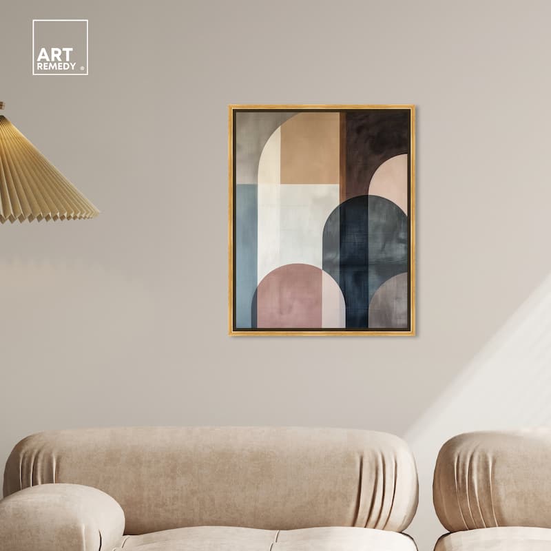 Art Remedy Lost In Transformation Framed Abstract Shapes 1 Piece Canvas Wall Art