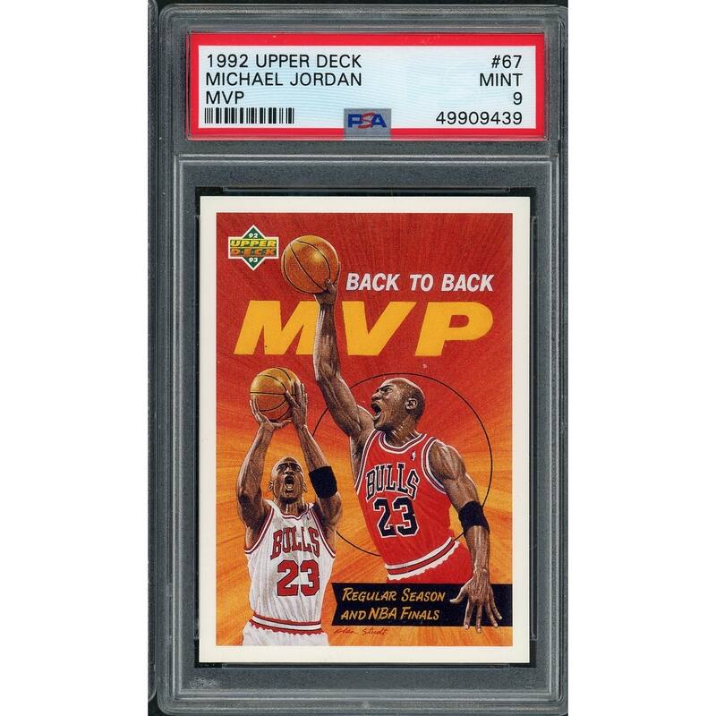 Michael Jordan 1992 Upper Deck MVP Basketball Card #67 Graded PSA 9 MINT - 8'6" x 11'6"
