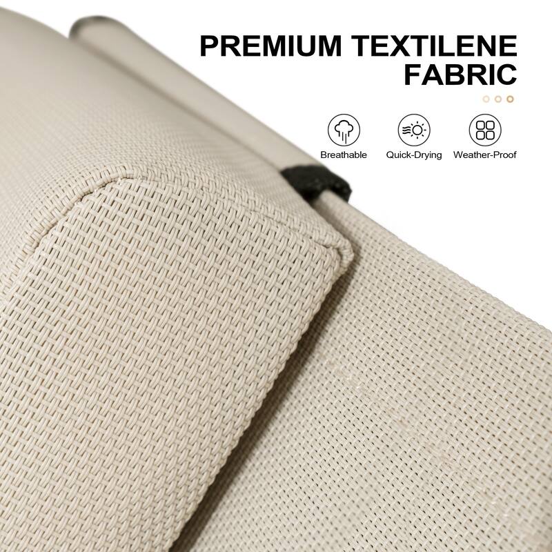 Crestlive Products Outdoor Adjustable Reclining Chaise Lounge Chair with Armrest