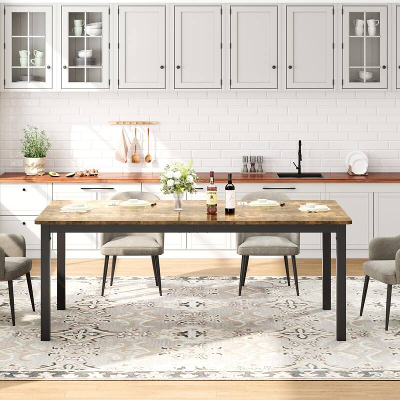 Industrial Dining Table, Large Dining Table for Kitchen
