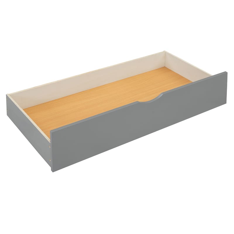 Queen Size Wooden Platform Bed with Twin-XL Size Trundle USB Ports Bedroom Storage Platform Bed with 2 Big Drawers